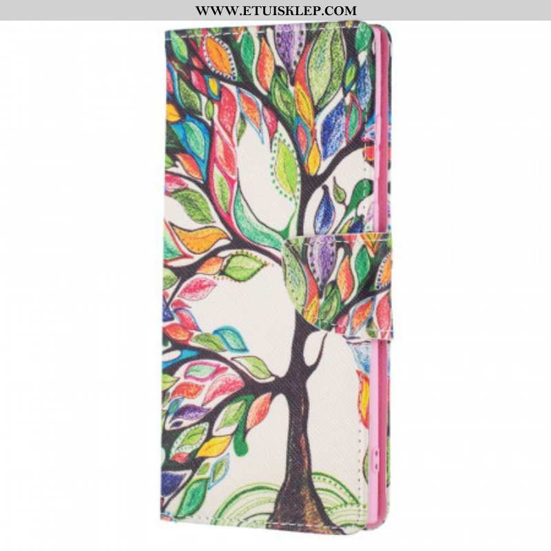 Etui Folio do Samsung Galaxy S22 Ultra 5G Kolorowe Drzewo
